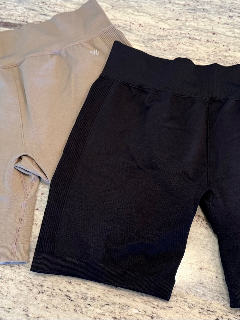 Forever 21 Black and Taupe Bike Shorts Duo